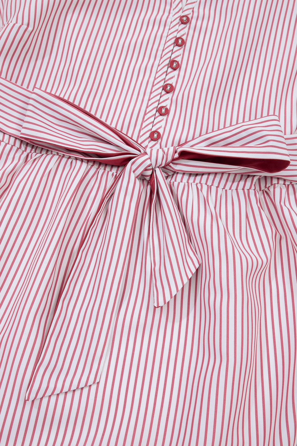 Plus Size Pinstripe Ruffle Hem Midi Dress