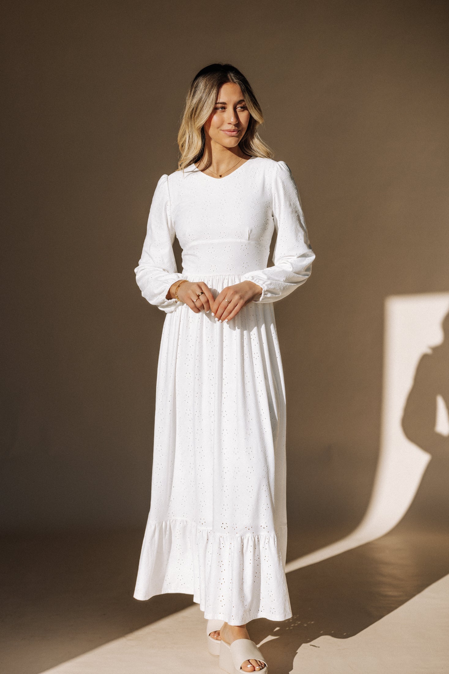 temple dress Sariah Smocking XS Bust 30.5 S Bust 32.5 M Bust 34.5 L Bust 36.5 XL Bust 38.5 Runs slightly small On the hunt for a