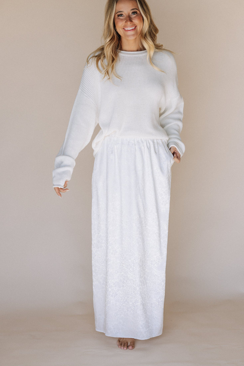 Hannah Temple Skirt in White