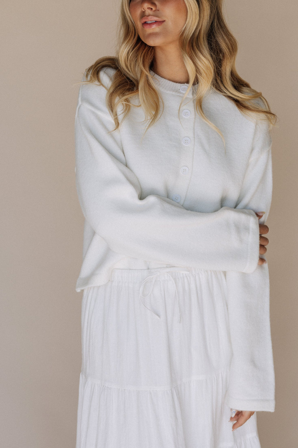 Lexi LDS Temple Skirt in White