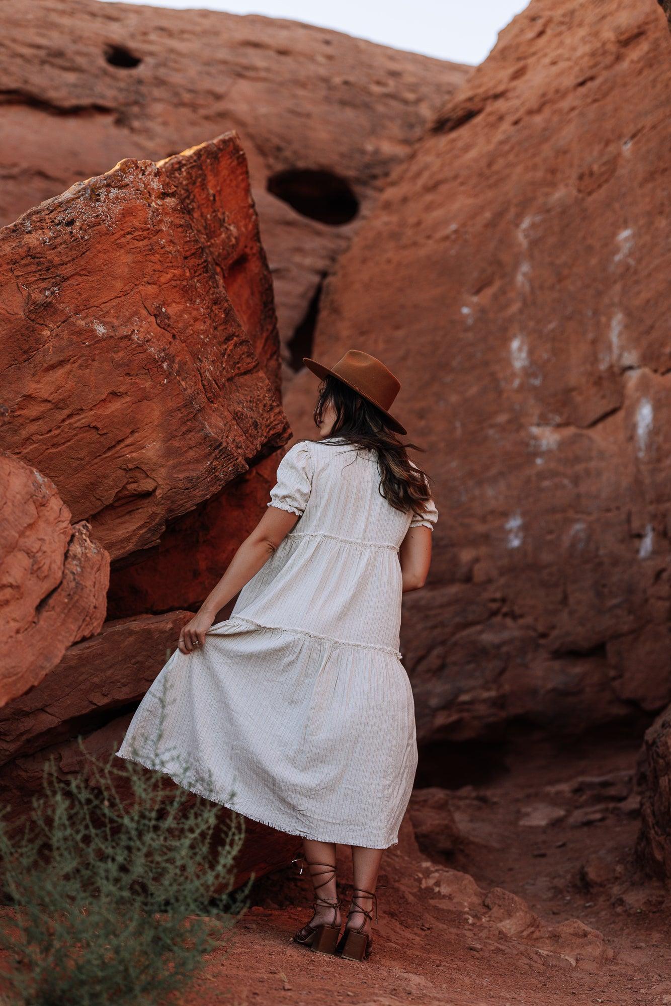 Ilia Cotton Midi Dress In Taupe