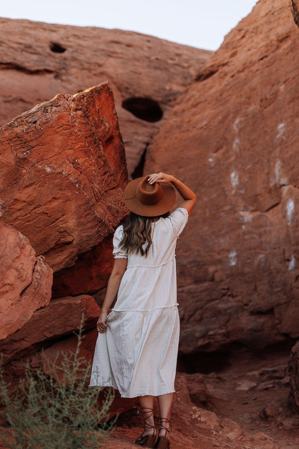 Ilia Cotton Midi Dress In Taupe