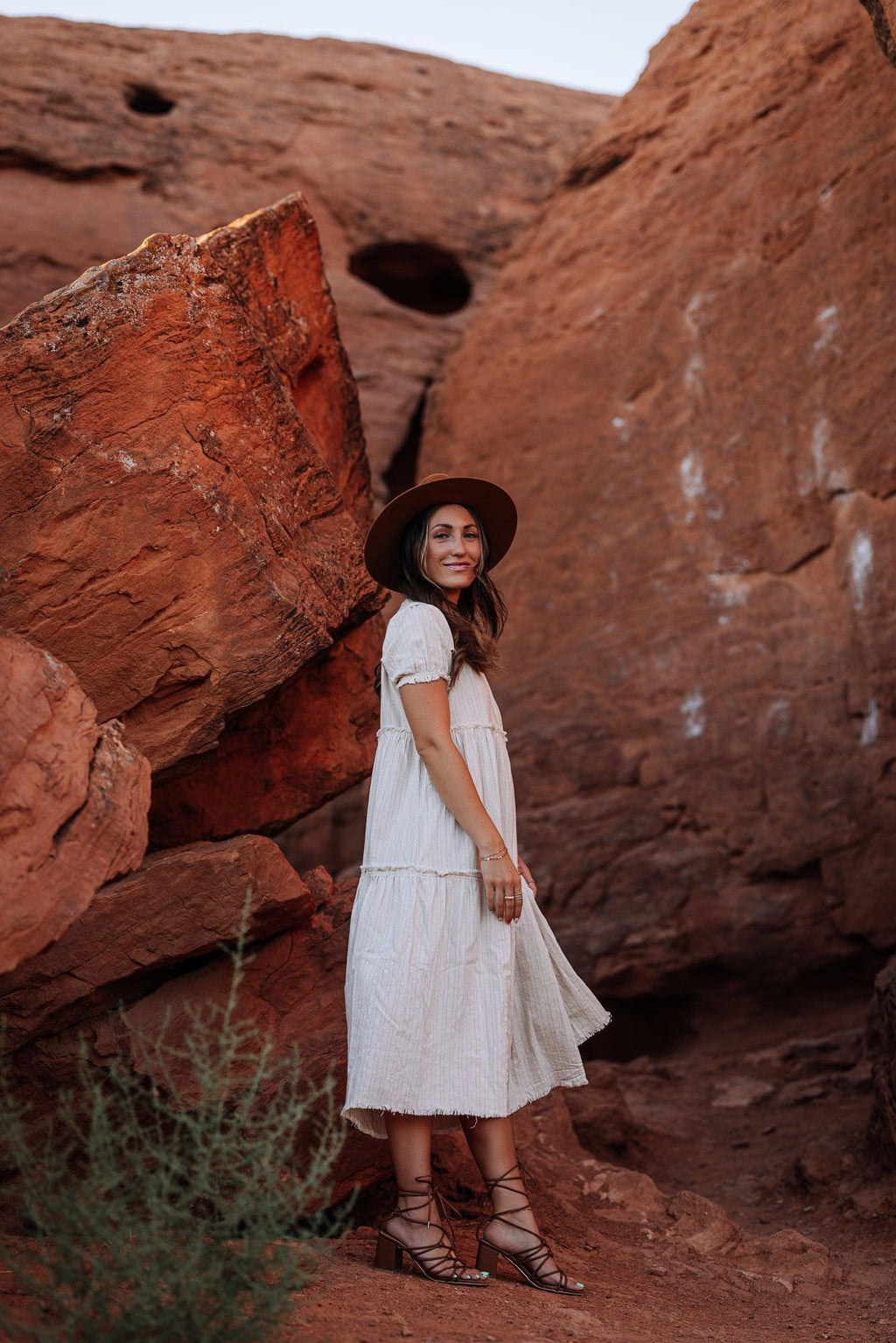 Ilia Cotton Midi Dress In Taupe