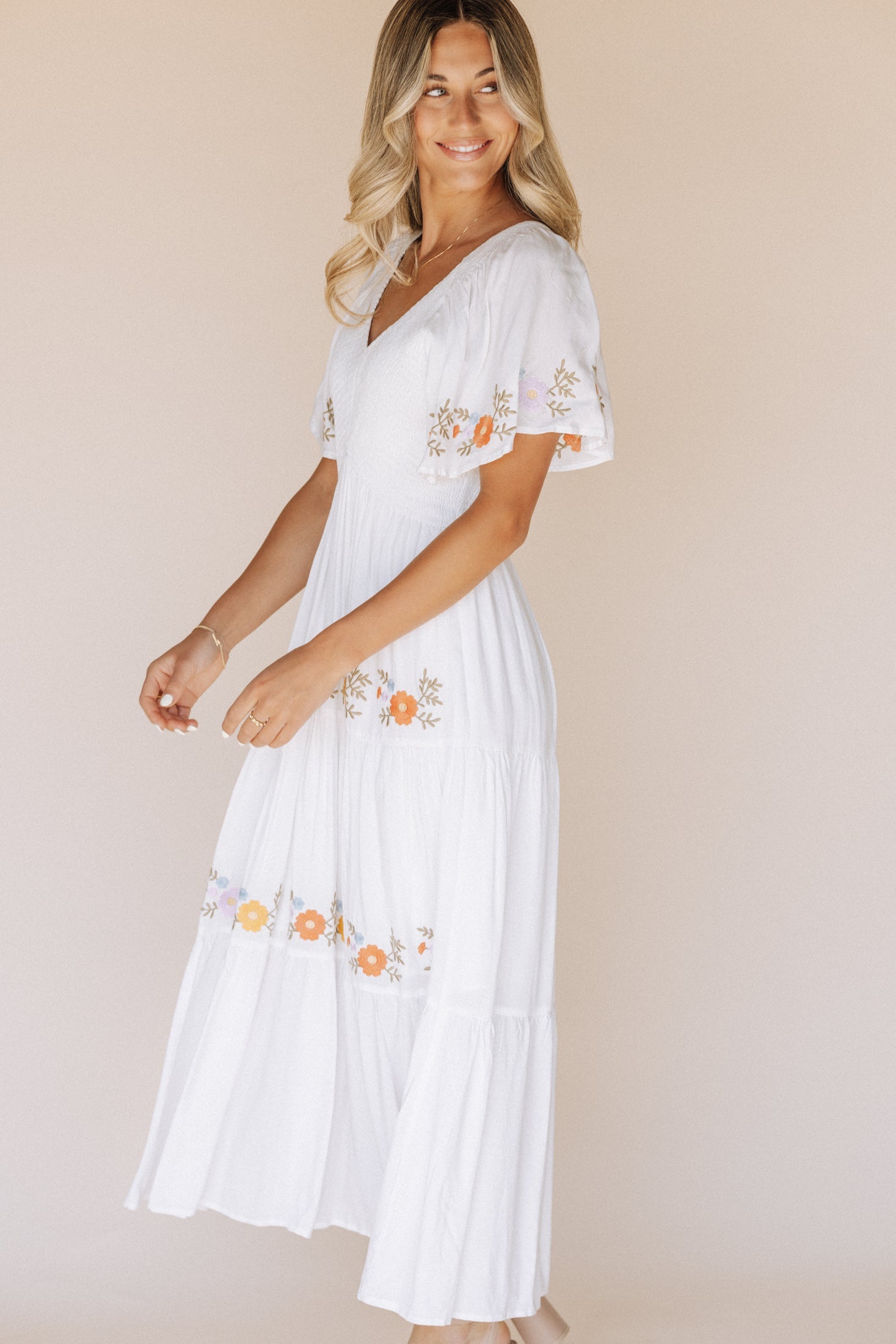 Sicily Embroidered Midi Dress
