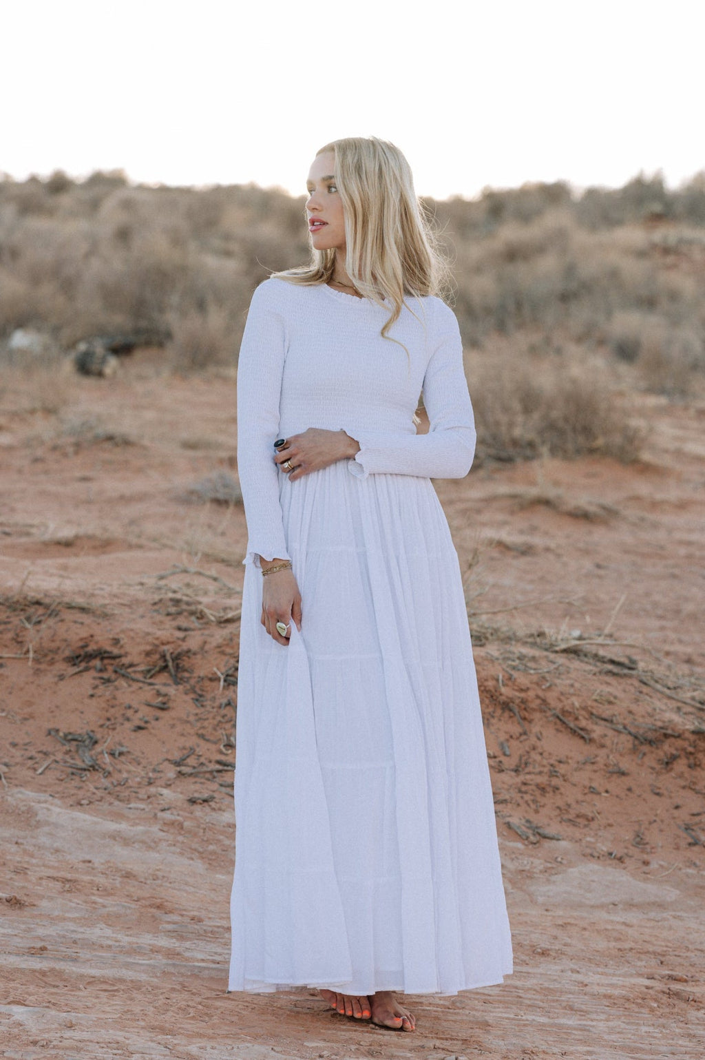 Martha Smocking LDS Temple Dress