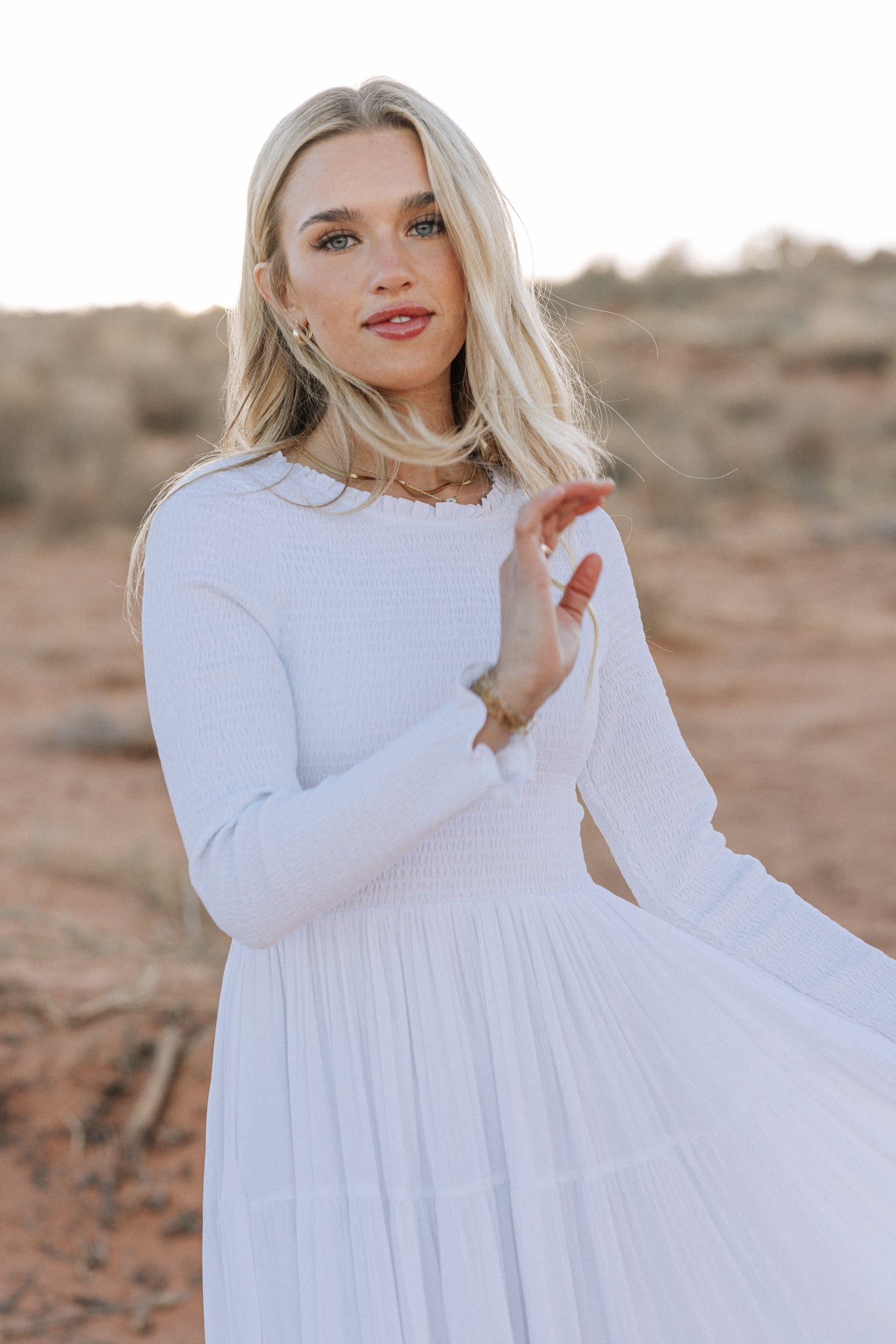 Martha Smocking LDS Temple Dress