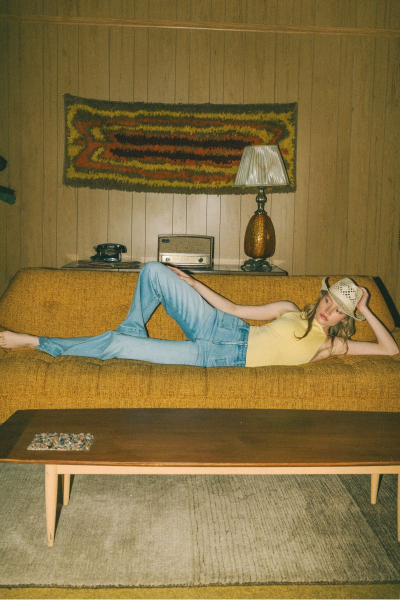 ECO Friendly Front Pocket Detail High Rise Flare Jeans