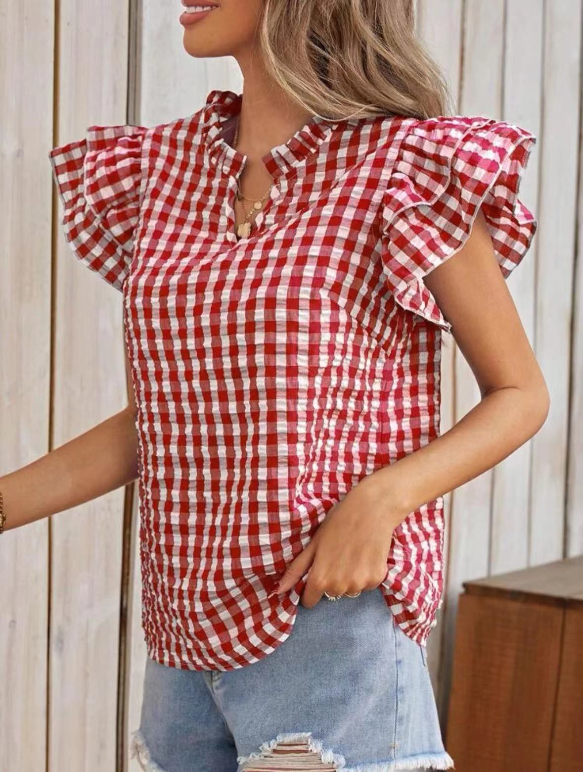 Miss Sparkling Gingham Blouse