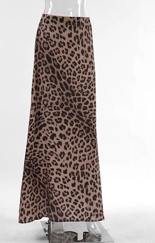 Miss Sparkling Leopard Print Midi skirt