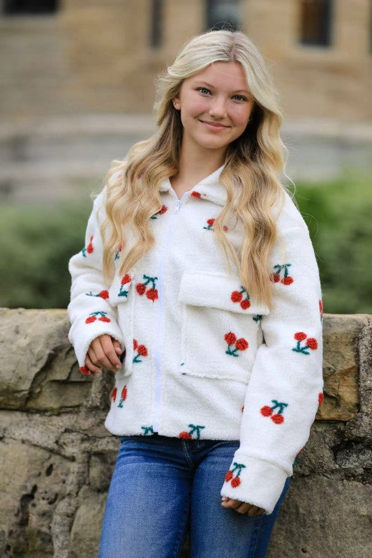 Miss Sparkling Sherpa Cherries Jacket