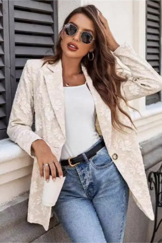 Miss Sparkling Floral Embroidered Blazer