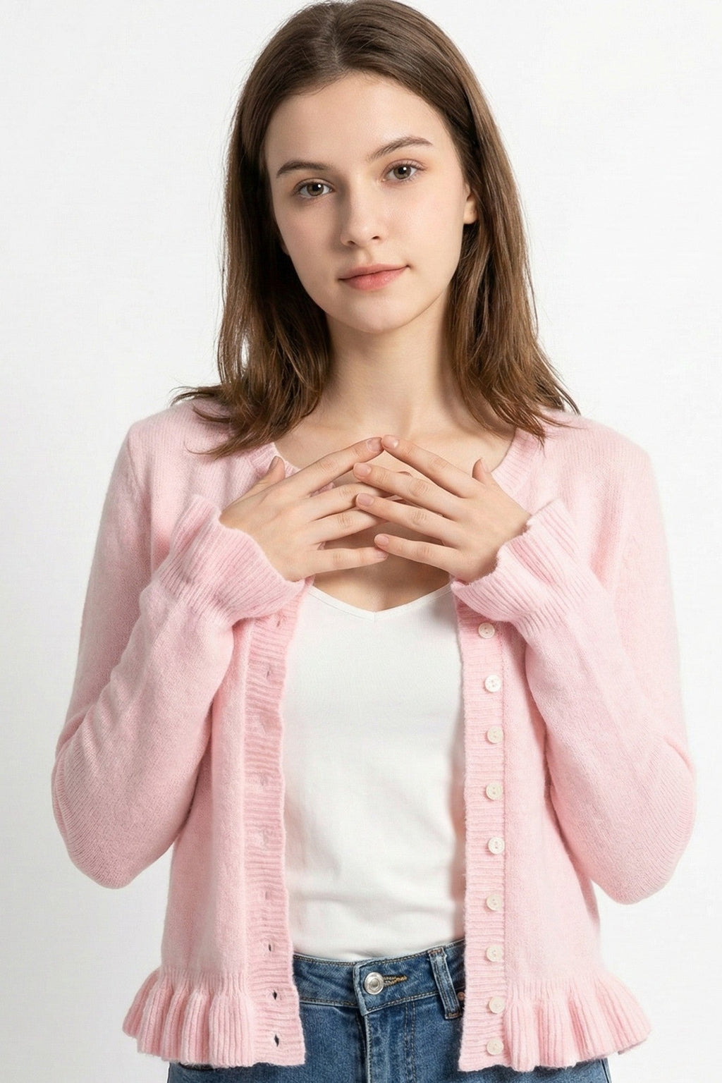 Miss Sparkling Sweetheart Ruffle-Trim Cardigan