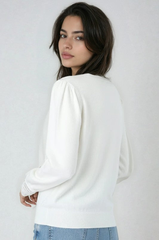 Miss Sparkling Women's  V- Neck  Sweater