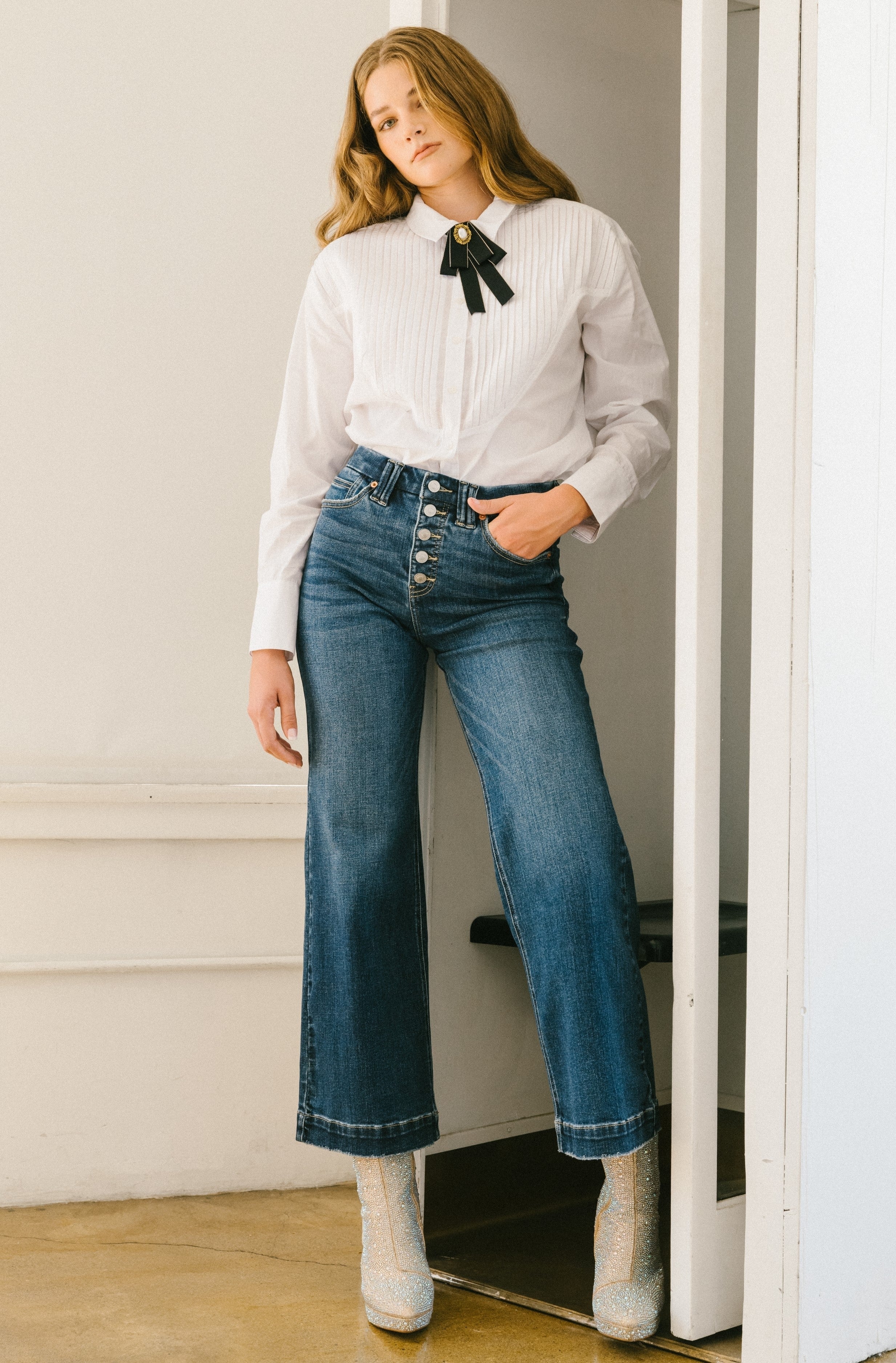 Artemis Vintage | Tummy Control 90's Vintage Stretch Wide Jeans