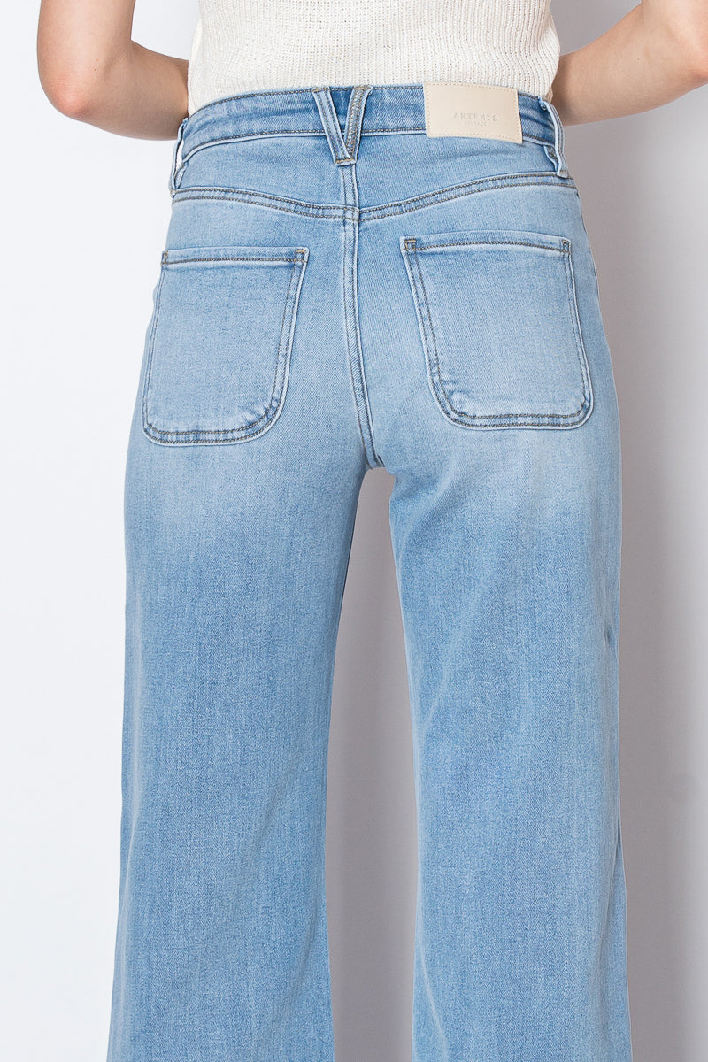 Noemi Eco Friendly Front Pocket Detail High Rise Flare Jeans