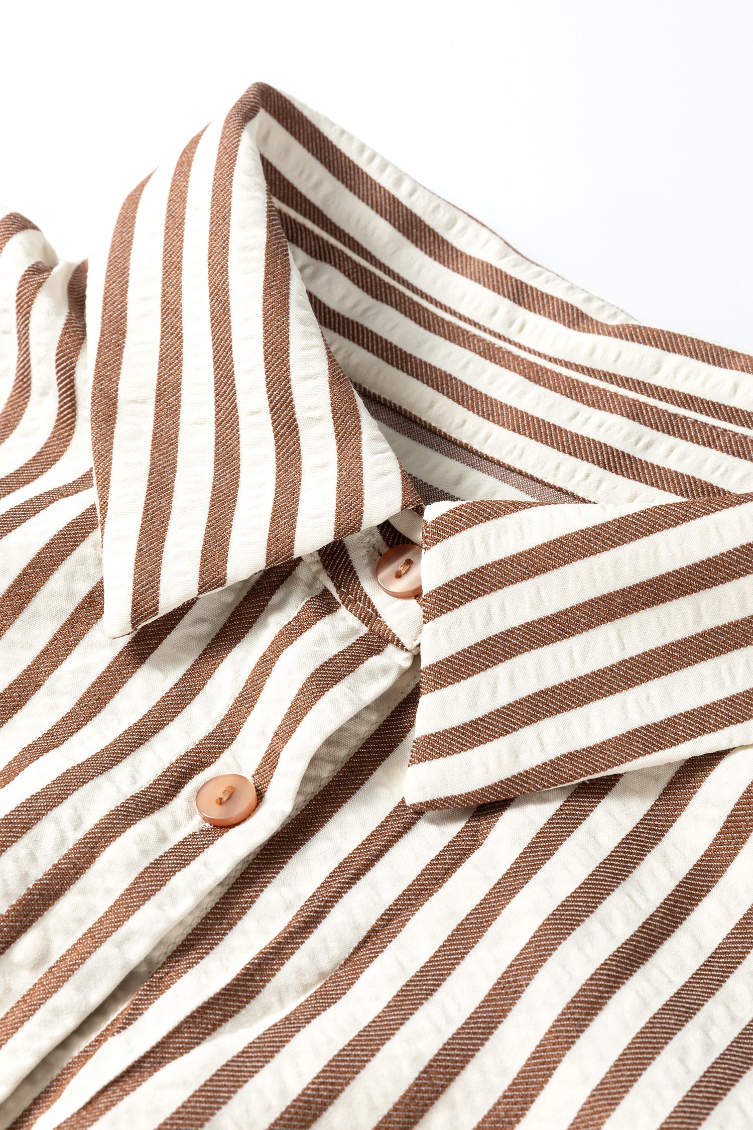 Stripe Textured 3/4 Sleeve Split Hem Midi Dress