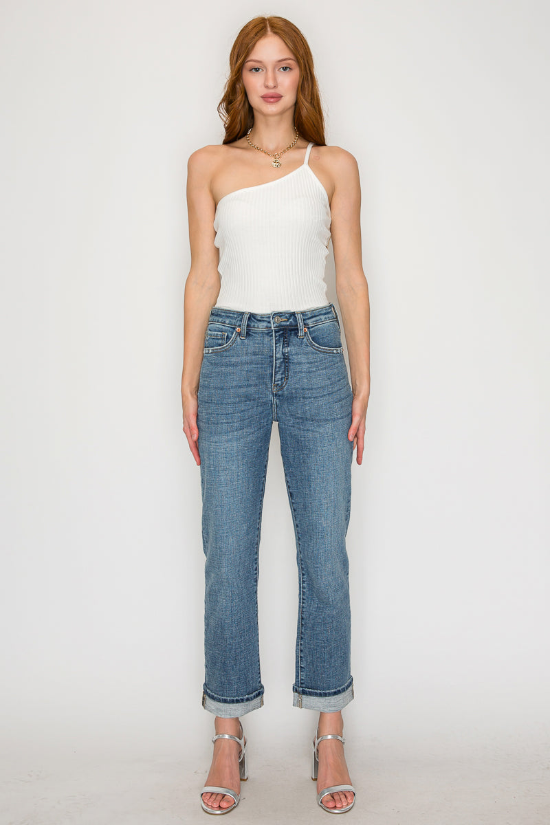 Sabine Tummy Control High Rise Slim Straight Jeans