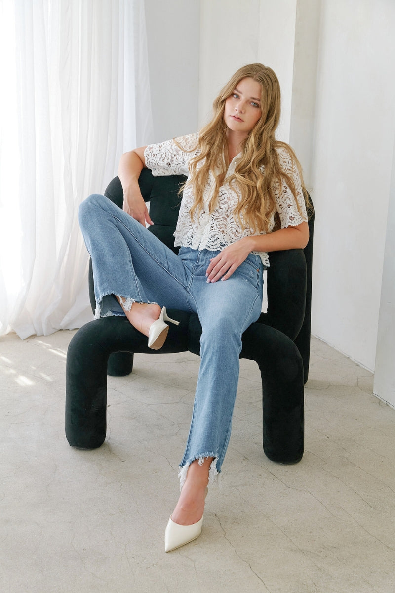 Artemis Vintage | Mesh Tummy Control High Rise Holly Flare Jeans