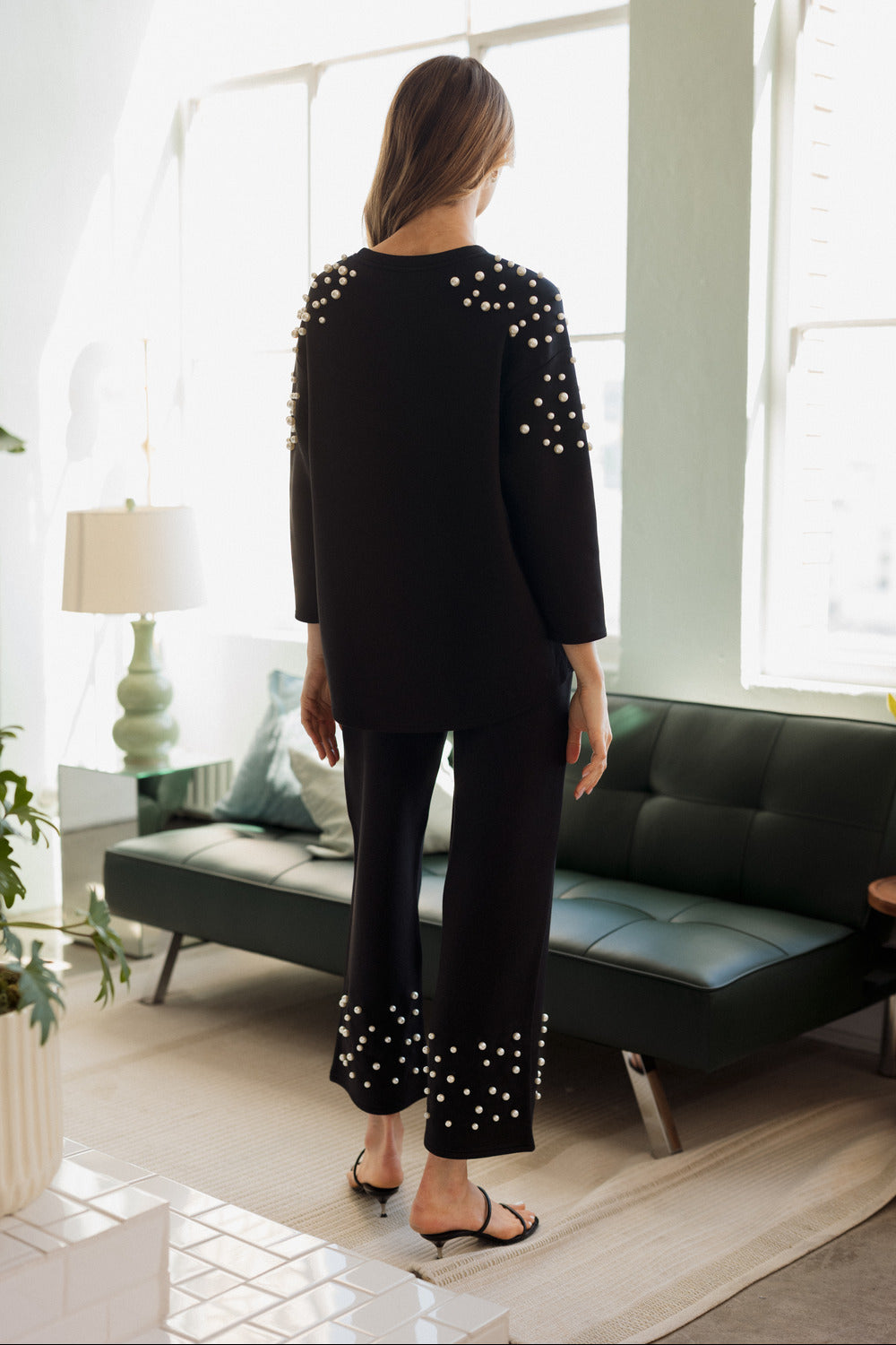 Fiona Stretch French Scuba Pearl Top