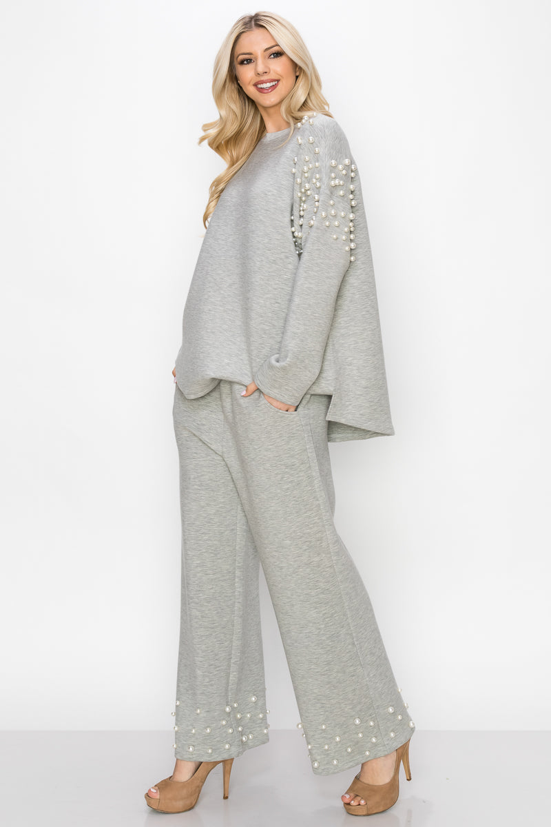 Faith Stretch French Scuba Pearl Pant