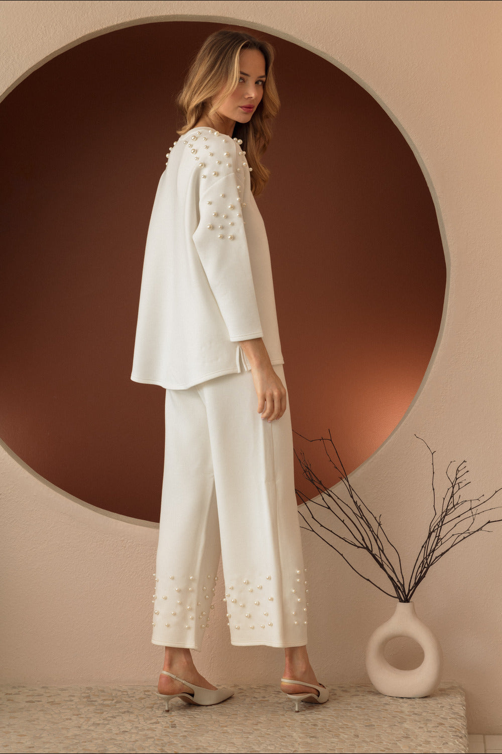 Faith Stretch French Scuba Pearl Pant