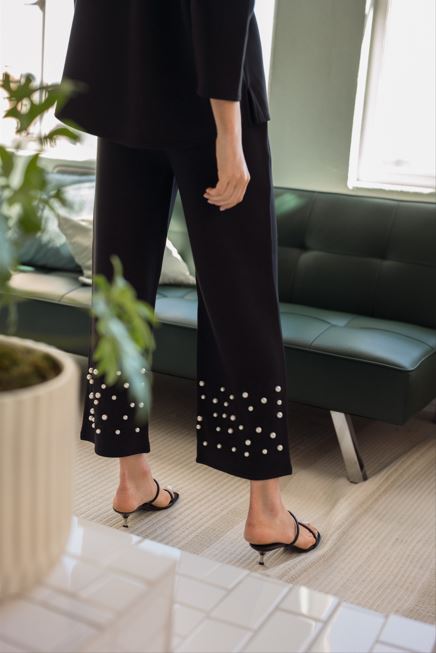 Faith Stretch French Scuba Pearl Pant