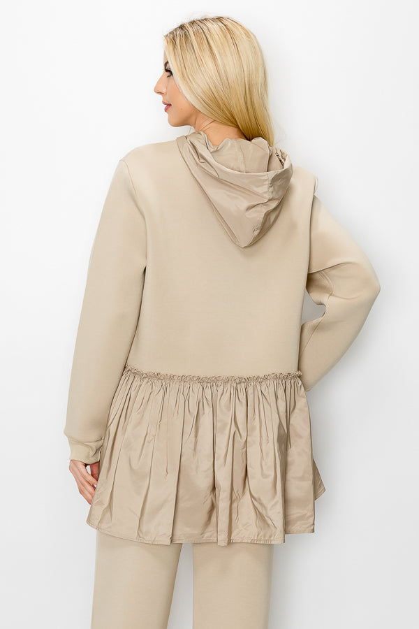 Fabria French Scuba Hoodie Top