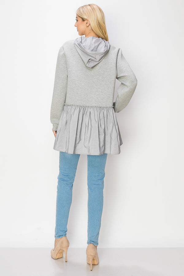 Fabria French Scuba Hoodie Top