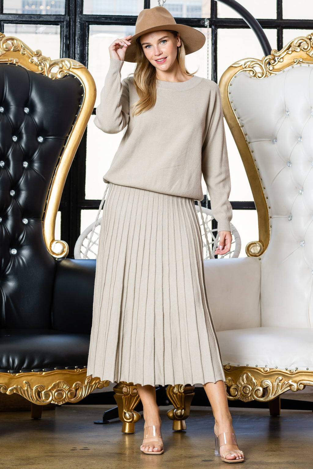 Sanaa Stretch Knitted Ribbed Skirt