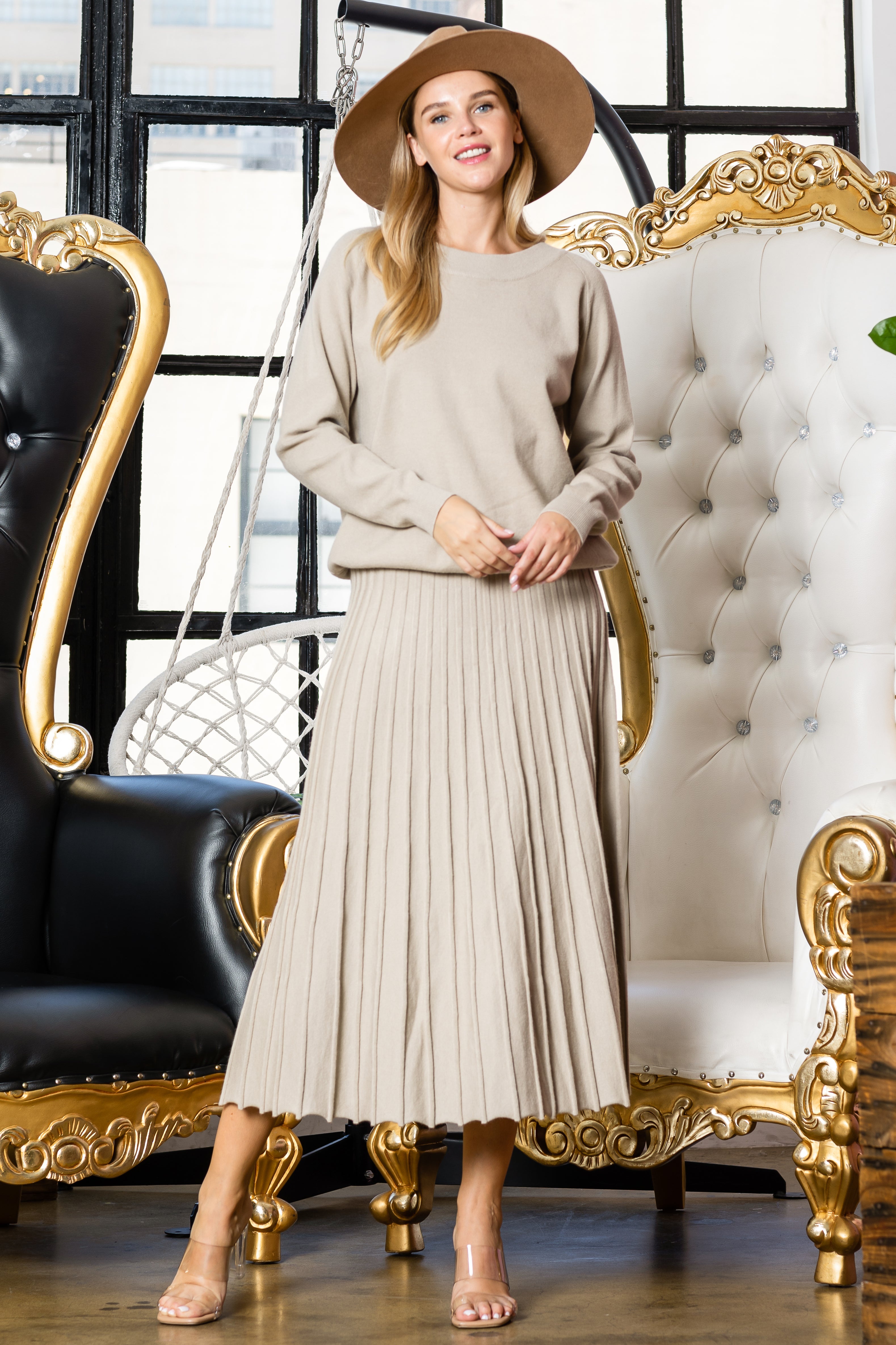 Sanaa Stretch Knitted Ribbed Skirt