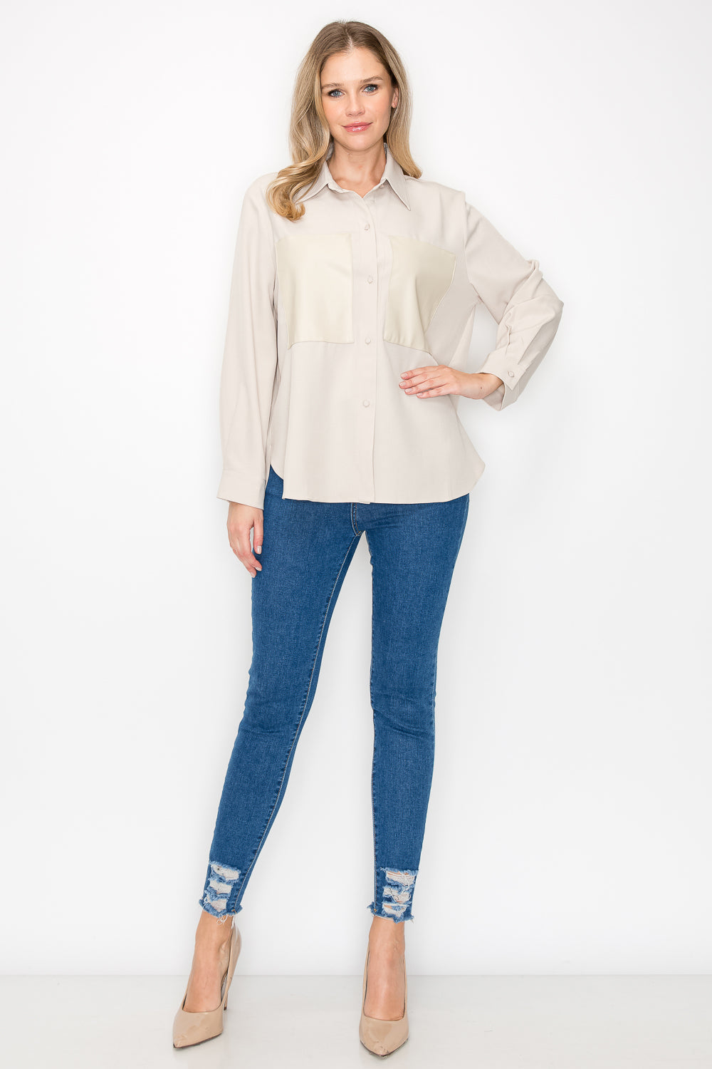 Willa Shirt with Leather Patches