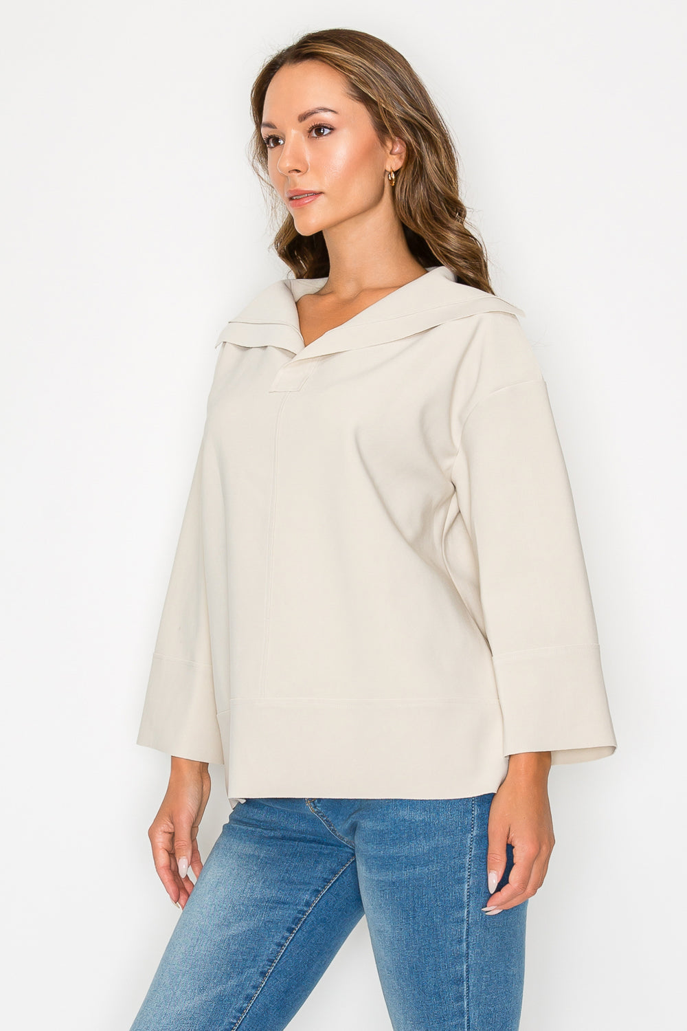 Kourtney Stretch Crepe Knit Top
