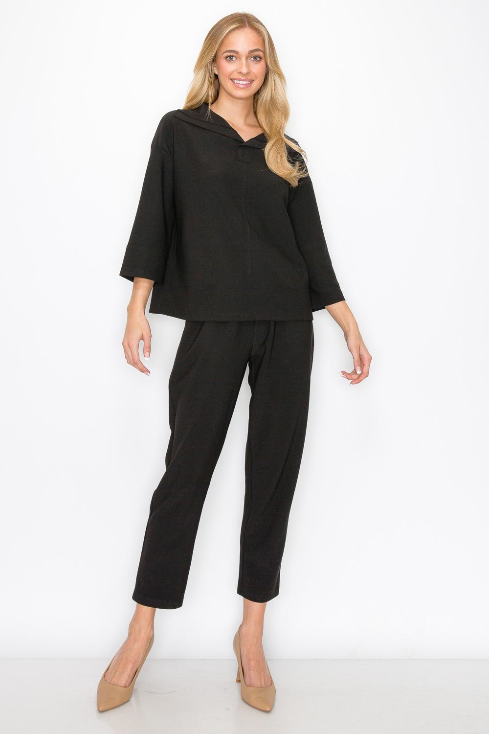 Kourtney Stretch Crepe Knit Top
