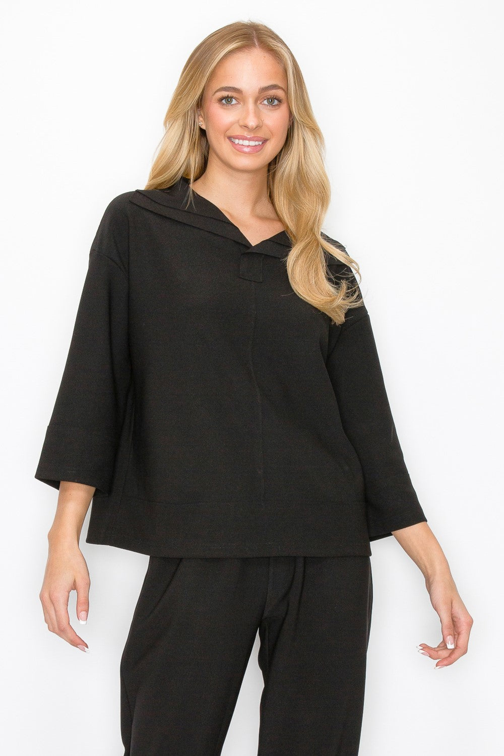 Kourtney Stretch Crepe Knit Top