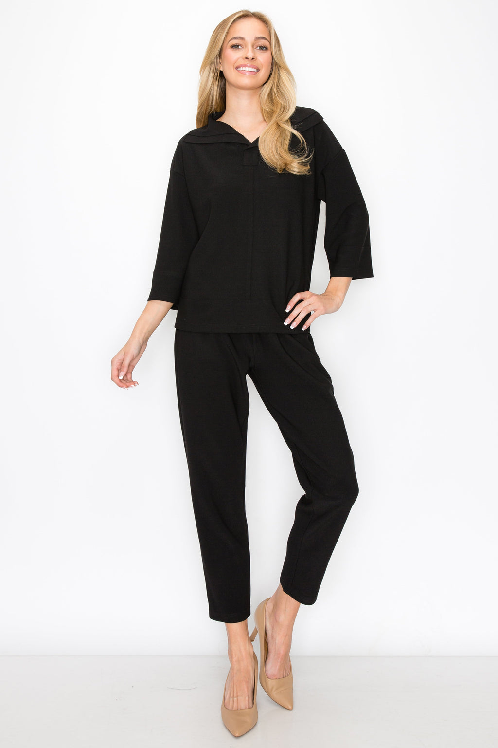 Kourtney Stretch Crepe Knit Top