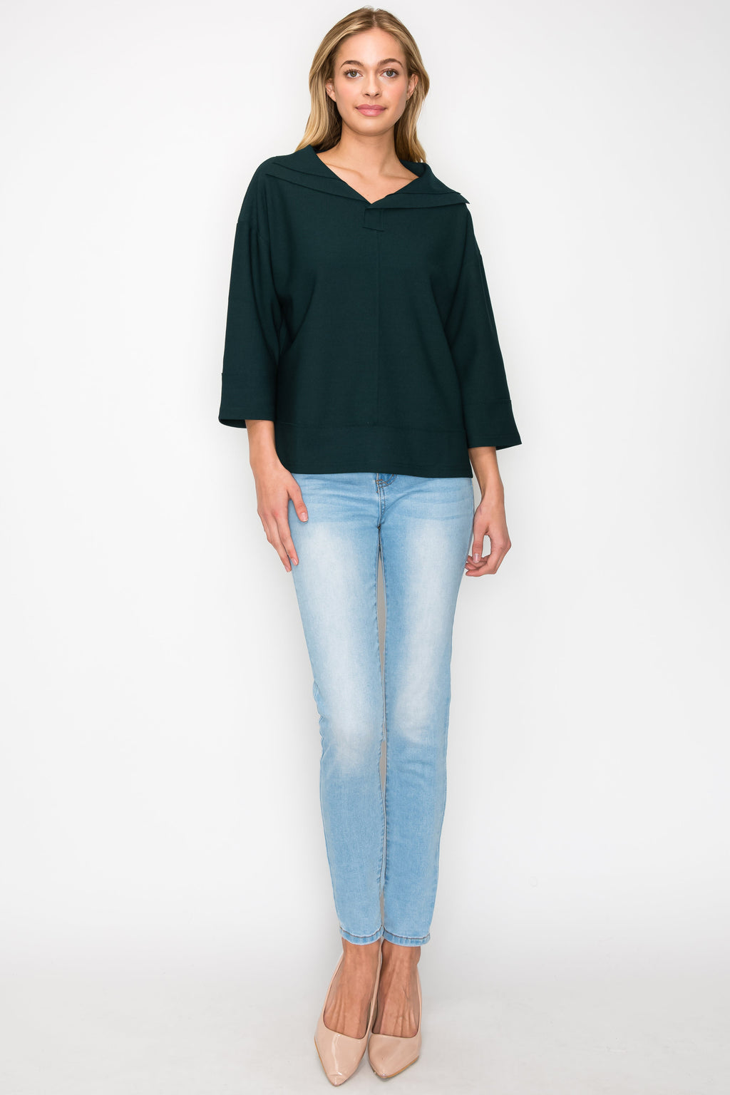 Kourtney Stretch Crepe Knit Top