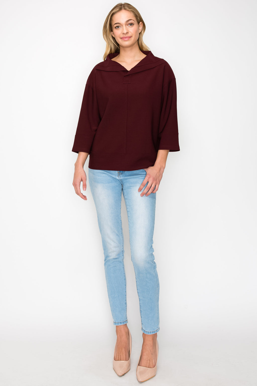Kourtney Stretch Crepe Knit Top