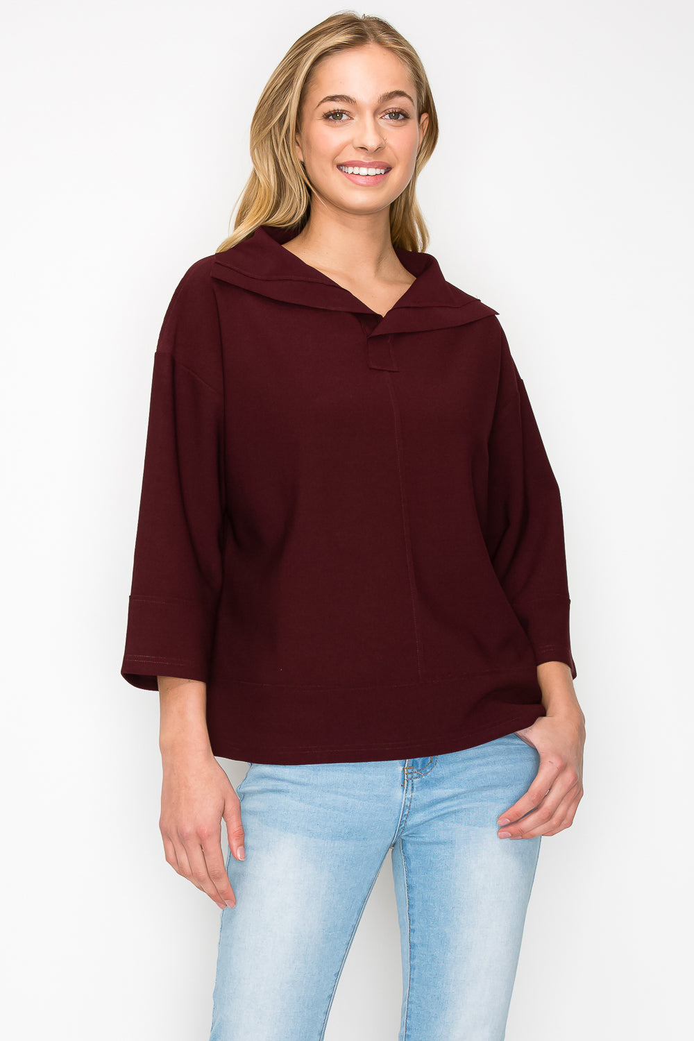 Kourtney Stretch Crepe Knit Top