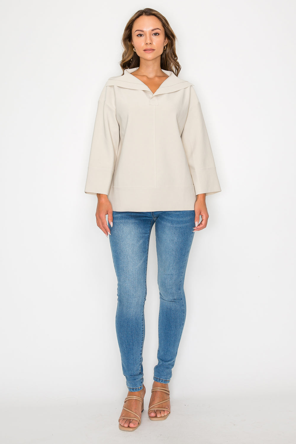 Kourtney Stretch Crepe Knit Top