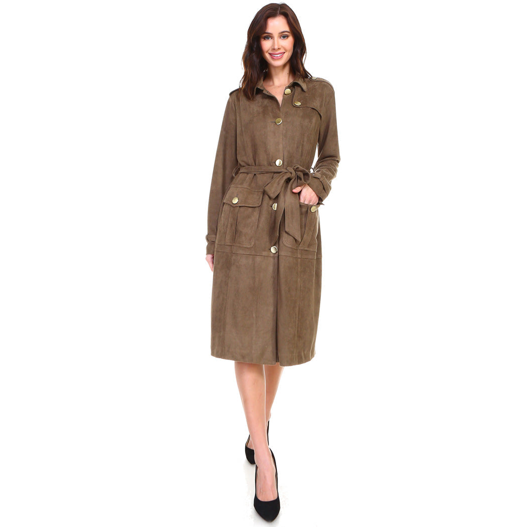 Ariana Suede Trench Coat