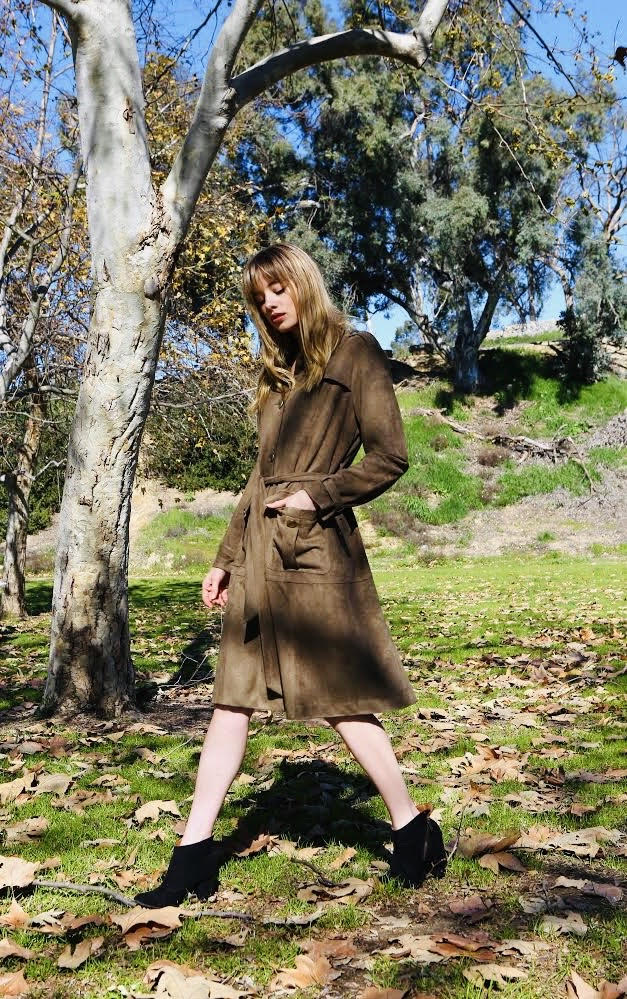 Ariana Suede Trench Coat