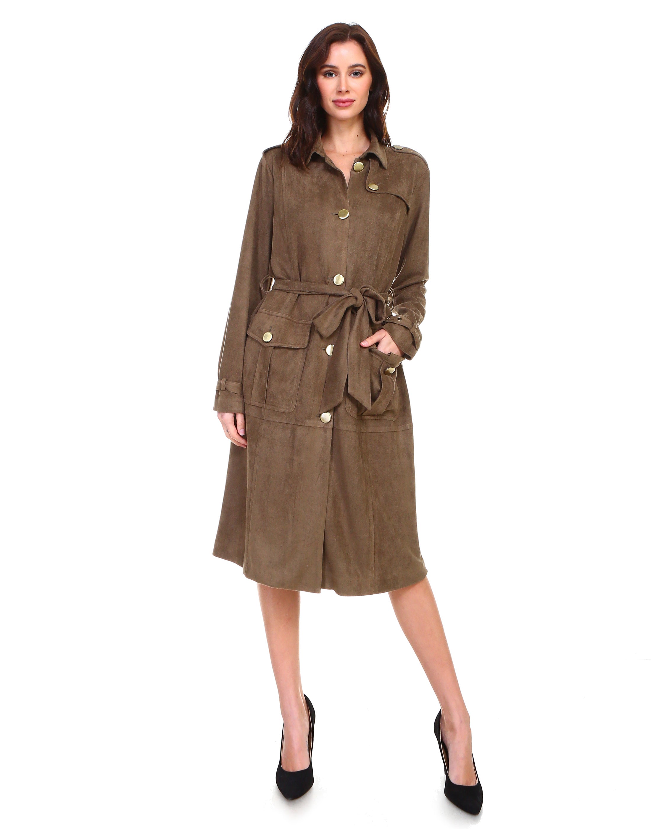 Ariana Suede Trench Coat