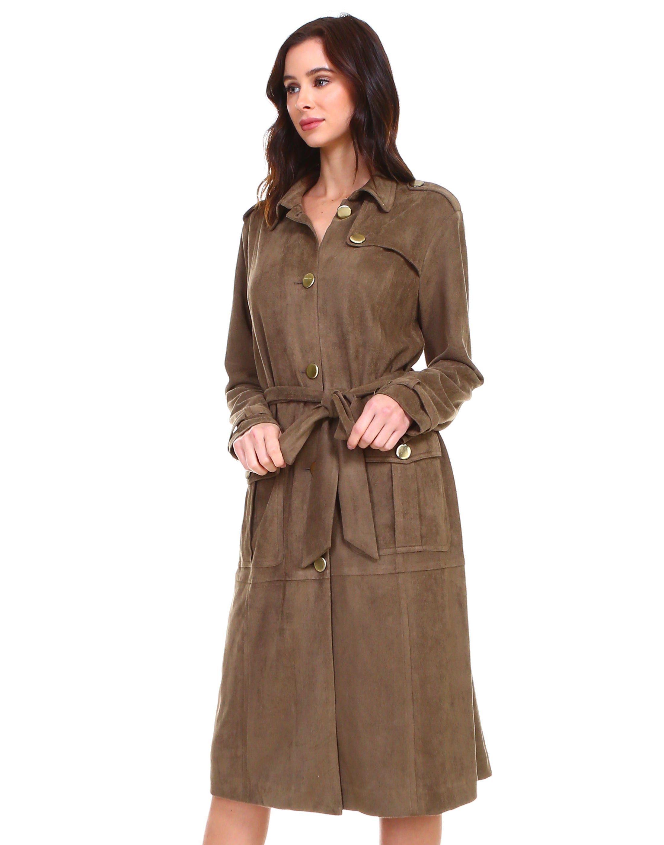 Ariana Suede Trench Coat