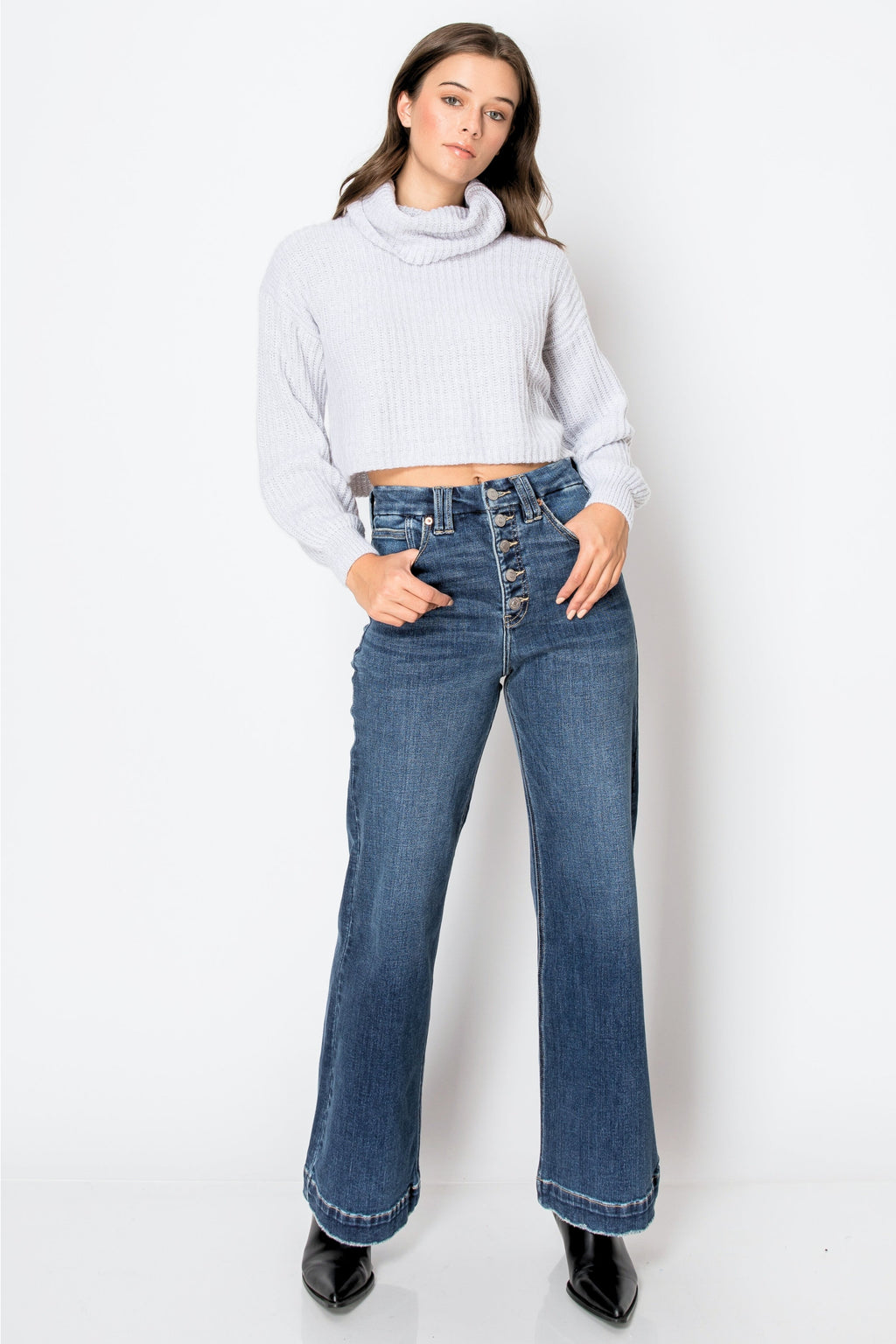 Artemis Vintage | Tummy Control 90's Vintage Stretch Wide Jeans