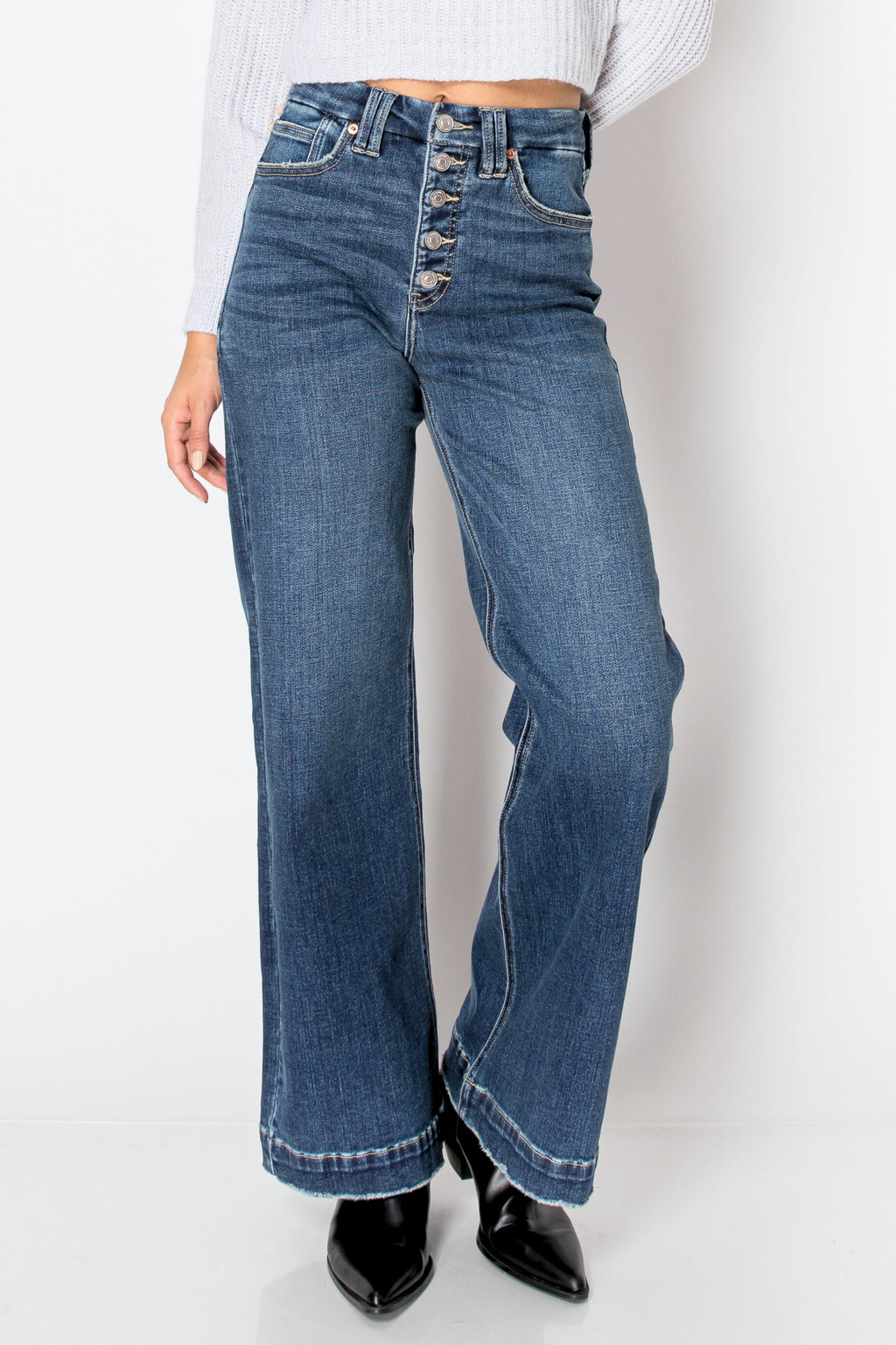 Artemis Vintage | Tummy Control 90's Vintage Stretch Wide Jeans