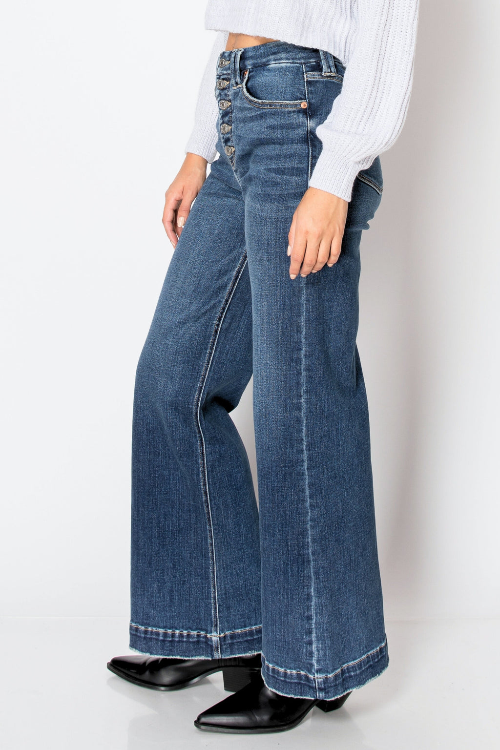 Artemis Vintage | Tummy Control 90's Vintage Stretch Wide Jeans