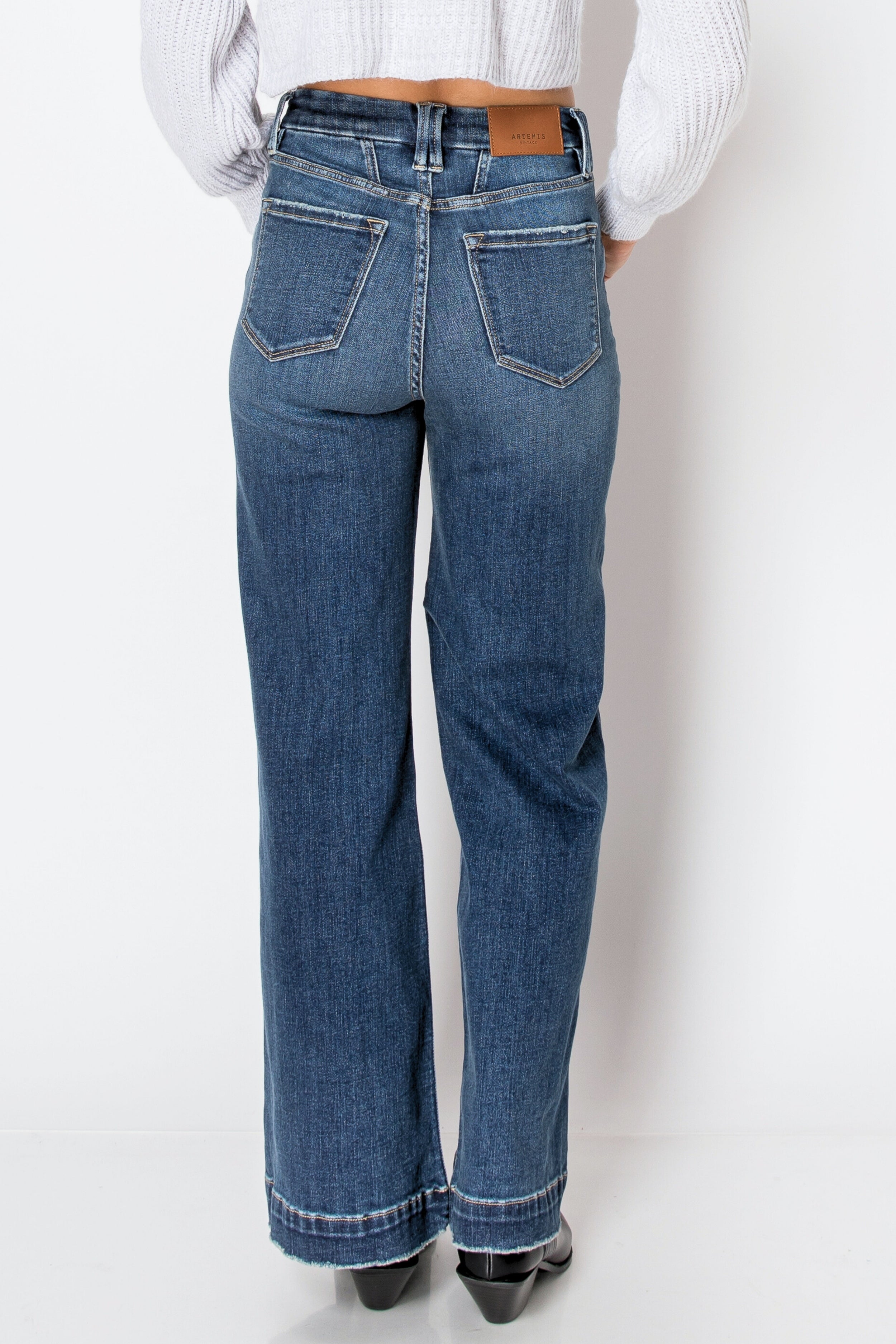 Artemis Vintage | Tummy Control 90's Vintage Stretch Wide Jeans