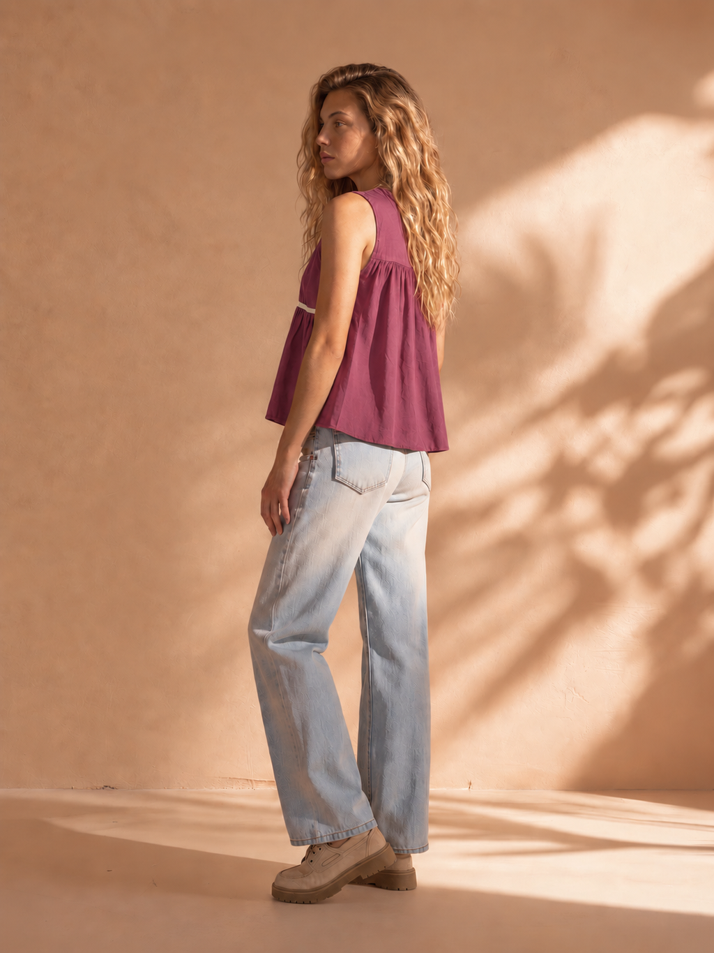 Winny Sleeveless Top in Berry