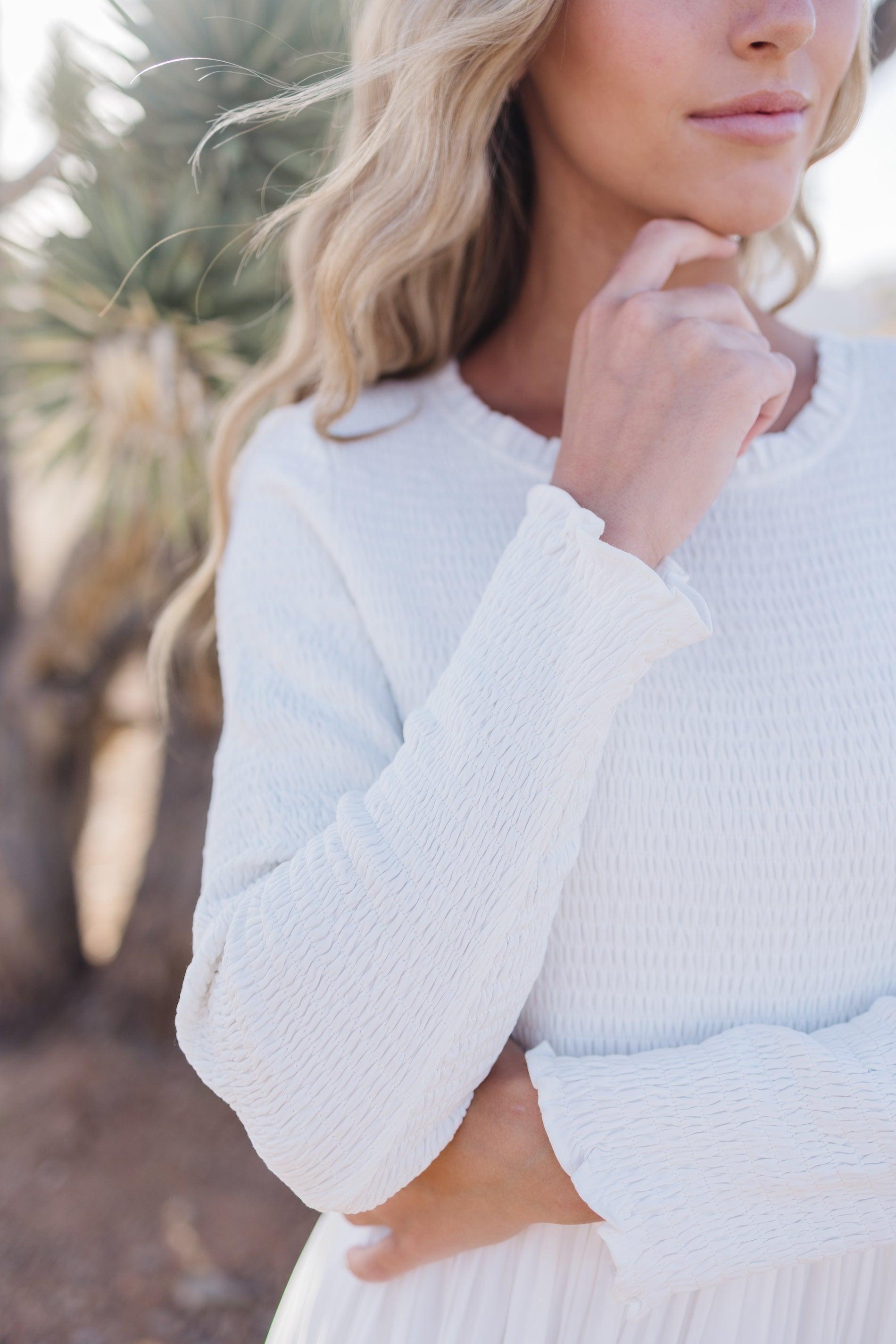 Martha Smocking LDS Temple Dress