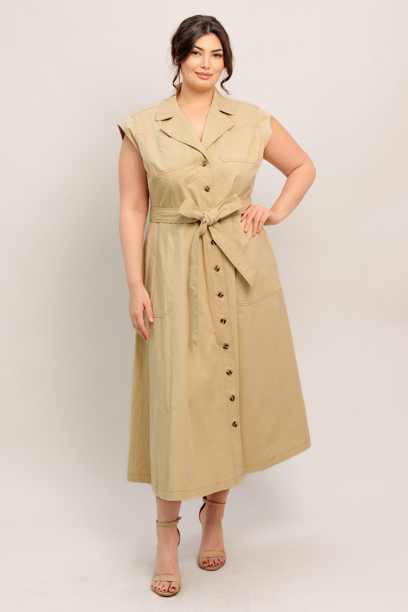 Flying Tomato - Natural Instinct Woven Midi Dress
